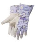 Gants violets (Delicate Gardener) medium - Gants en cuir de porc avec dos en coton. Pour travaux de jardinage avec bonne sensibilit� des doigts. 