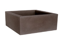 Caisse pour plantes,plastique - Schio Cubo Basso,Gris fum�, 50x50cm 20cm H