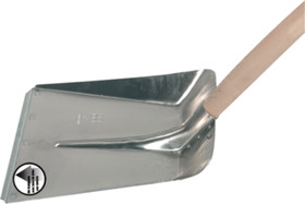 Pelle de cantonniers ALU - Alu tremp�,lame acier galvanis�, manche en fr�ne, 140cm long. 330 larg.