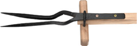 Arrache-racines - Verni, avec �il et marche-pied, manche en fr�ne 130cm long.