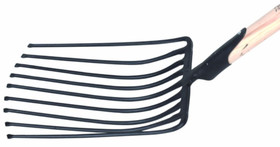 Fourche � cailloux - 9 dents � boules, douille vernie, manche en fr�ne 140cm long.