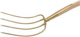 Fourche � fumier - 4 dents, douille-ressort vernie,230mm larg,manche en fr�ne 135cm long. 