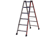 Escabeau, double � marches SC40 - 2x3 marches, hauteur de travail 2,19m,3,6kg